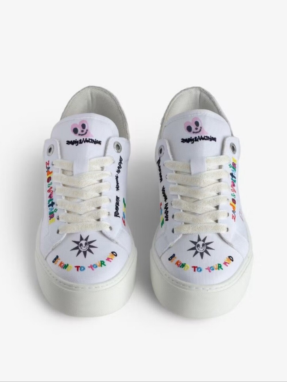 Rare Zadig & Voltaire Embroidered Chunky Graffiti Sneakers